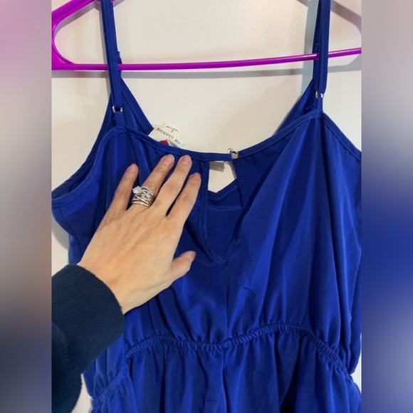Large Royal Blue spaghetti strap romper shorts, Preloved. - Picture 3 of 3